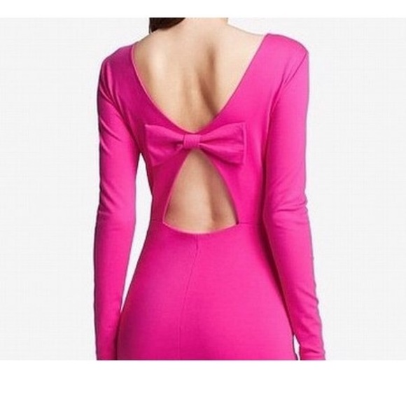 Pink Long Sleeve Back Bow Dress cocktail wedding - Picture 8 of 8